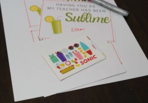 Sonic Gift Card Printable - End of the Year Teacher Gift | The TipToe Fairy