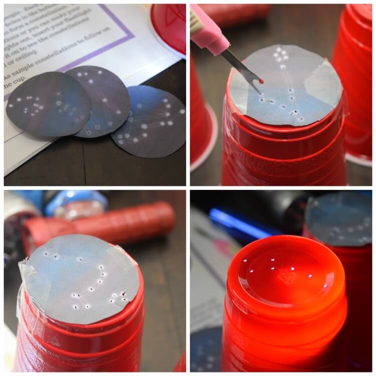 This is how we made the paper cup constellations.
