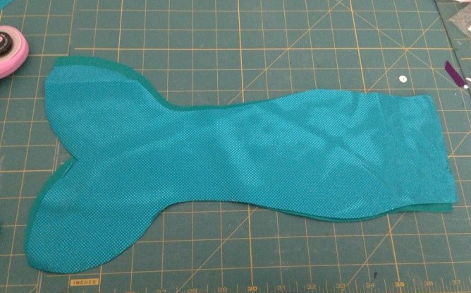 Cutting the tail out for the American Girl Mermaid Outfit