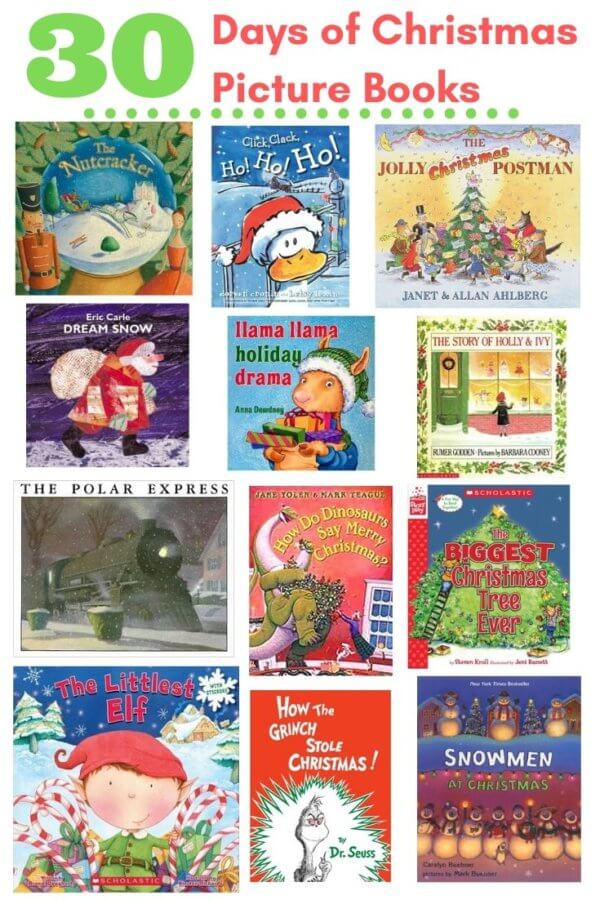 Free Printable for 30 Days of Christmas Books for Kids | The TipToe Fairy