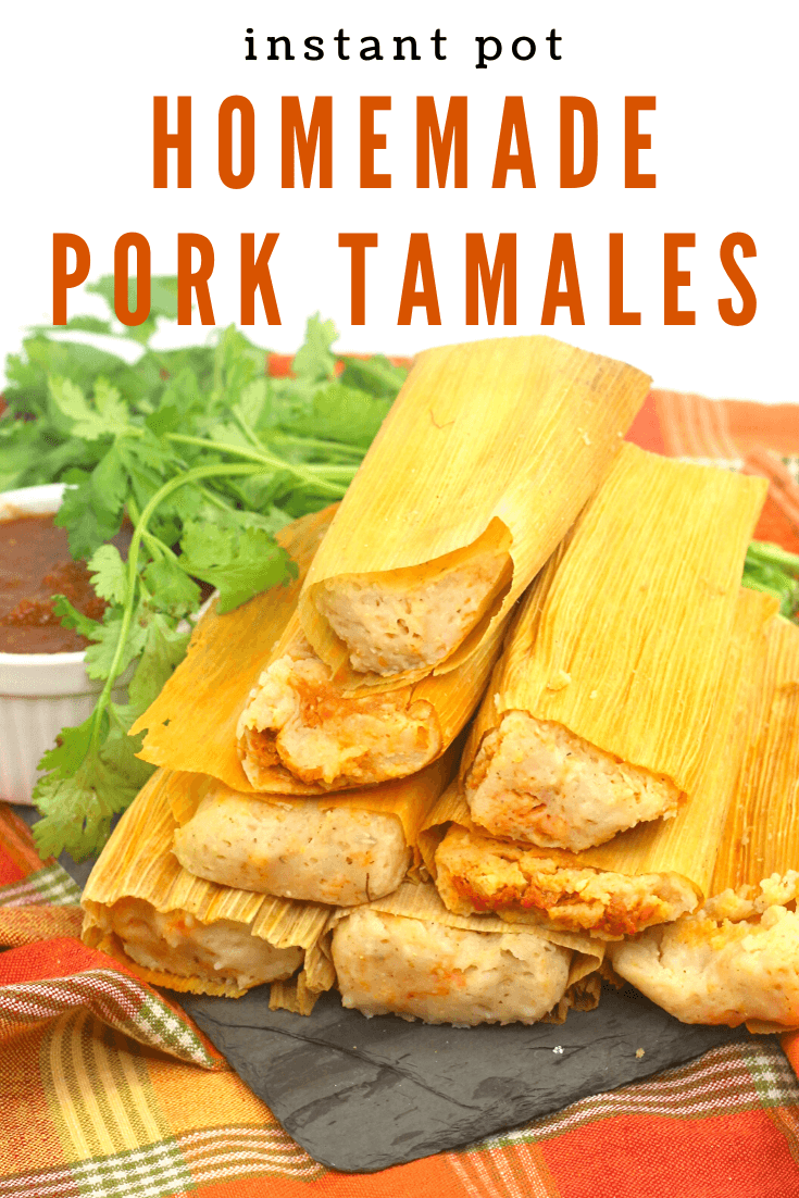 A pile of Homemade Pork Tamales in the Instant Pot