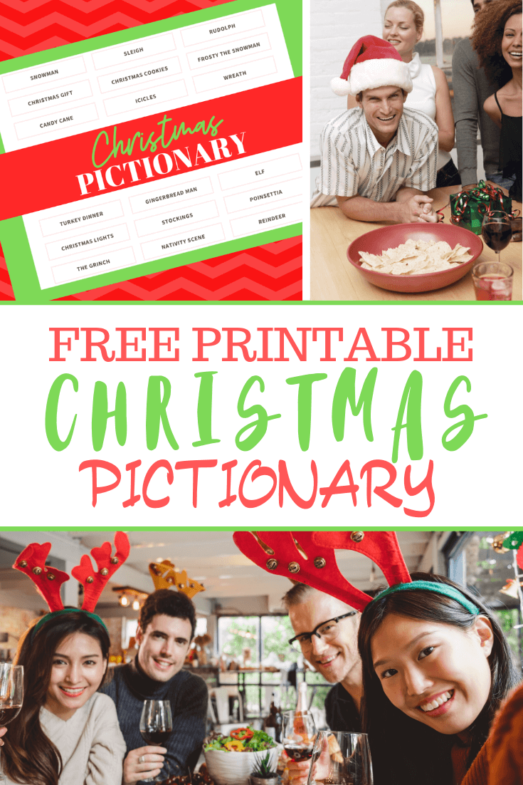 🎄 Christmas Pictionary for Families with FREE Printable Words