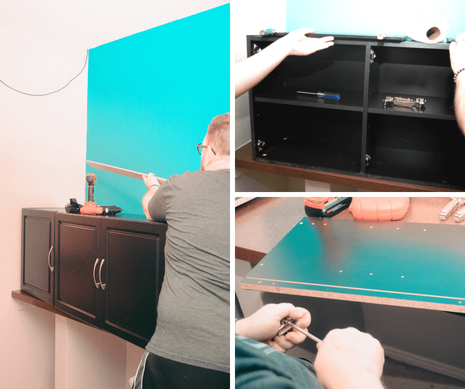Cabinets for our DIY Hallway Makeover.