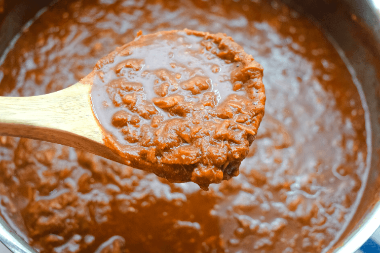 Close up view of Enchilada Chili Gravy aka Chili Con Carne