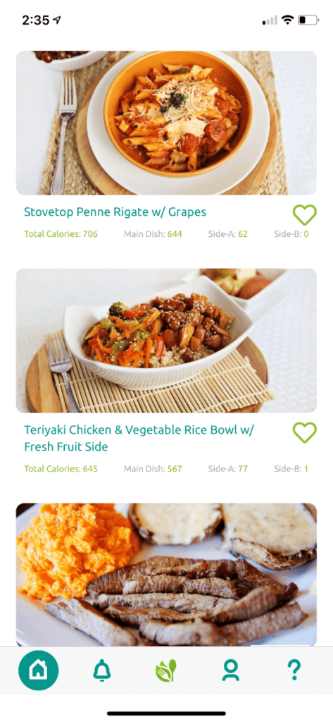 A screenshot of The Dinnerhub showing my three weekly meal plans. 