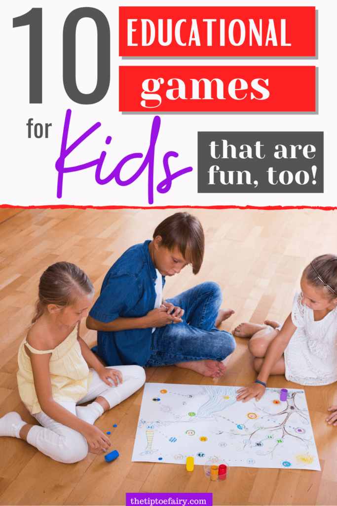 A photos of three children sitting on a wooden floor playing a board game. 