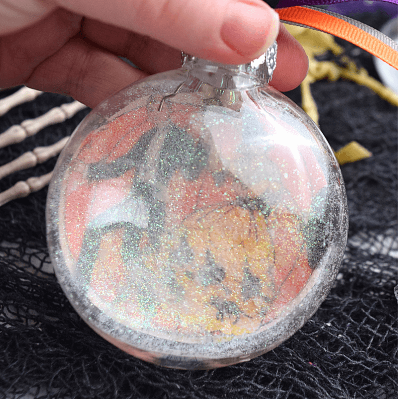 What happens when you add glitter to the vintage halloween ornaments