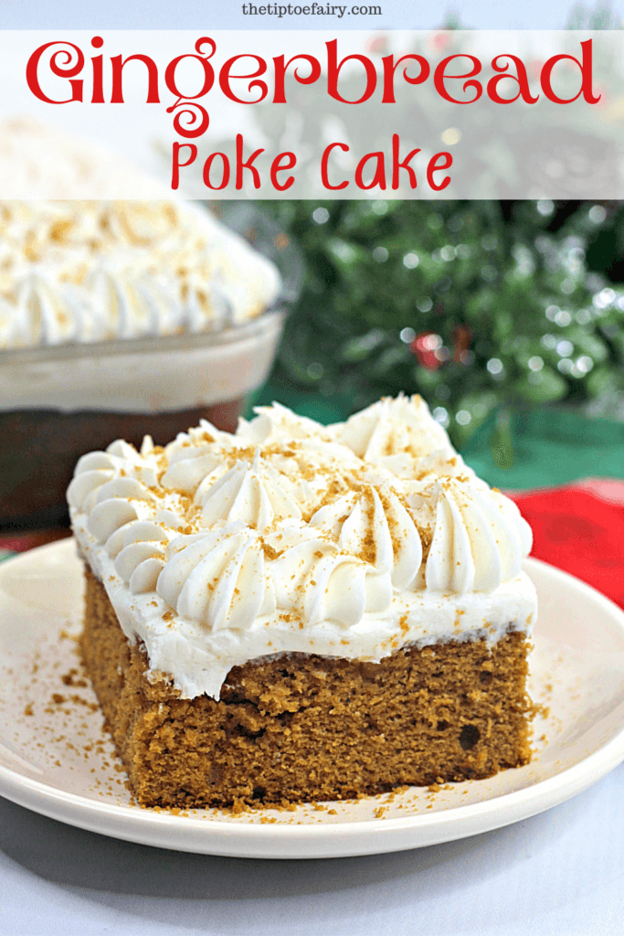 Title image for the Gingerbread Poke Cake