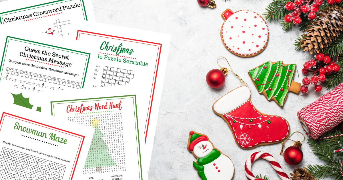 Free Kids Christmas Printable Games | The TipToe Fairy
