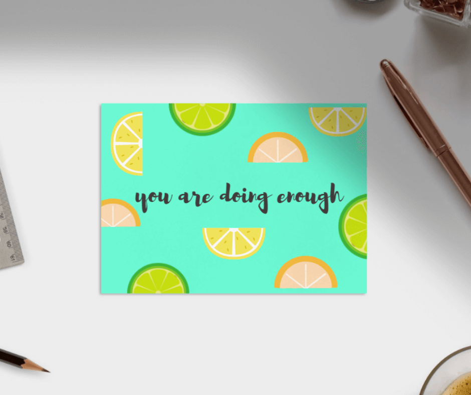 You are doing enough - encouragement postcards - free printable download