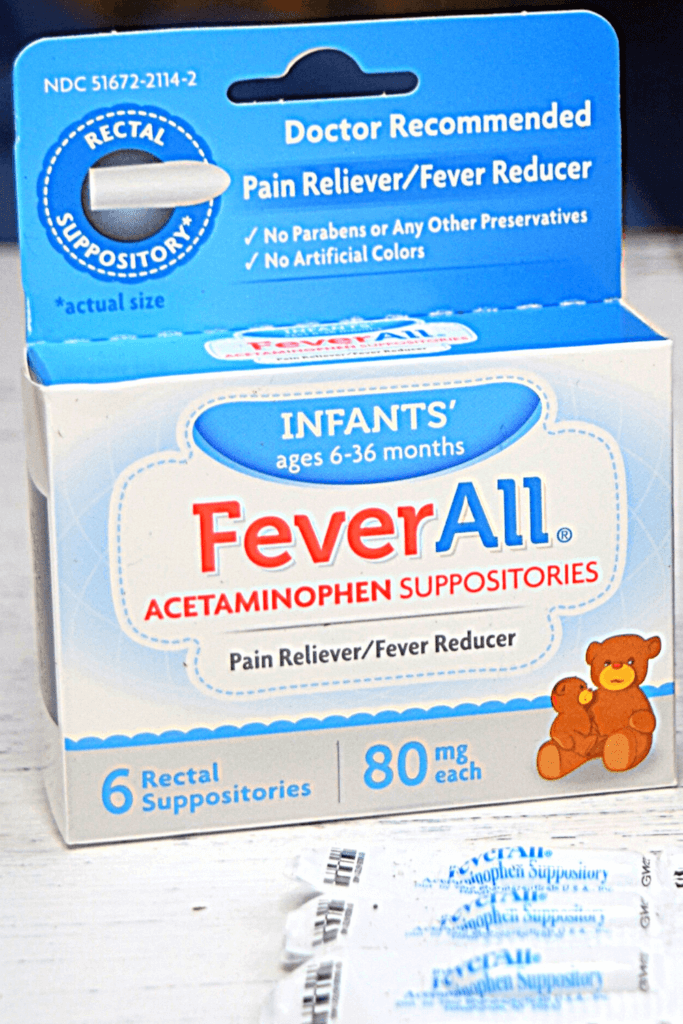 Close up image of FeverAll acetaminophen suppositories 