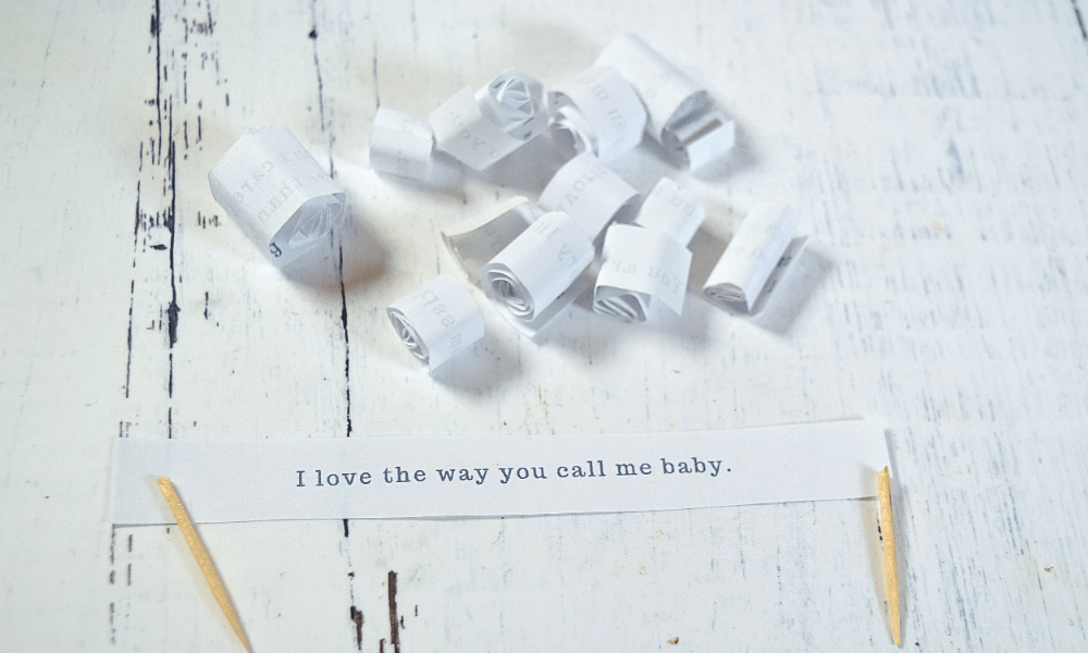 Rolled up love notes.