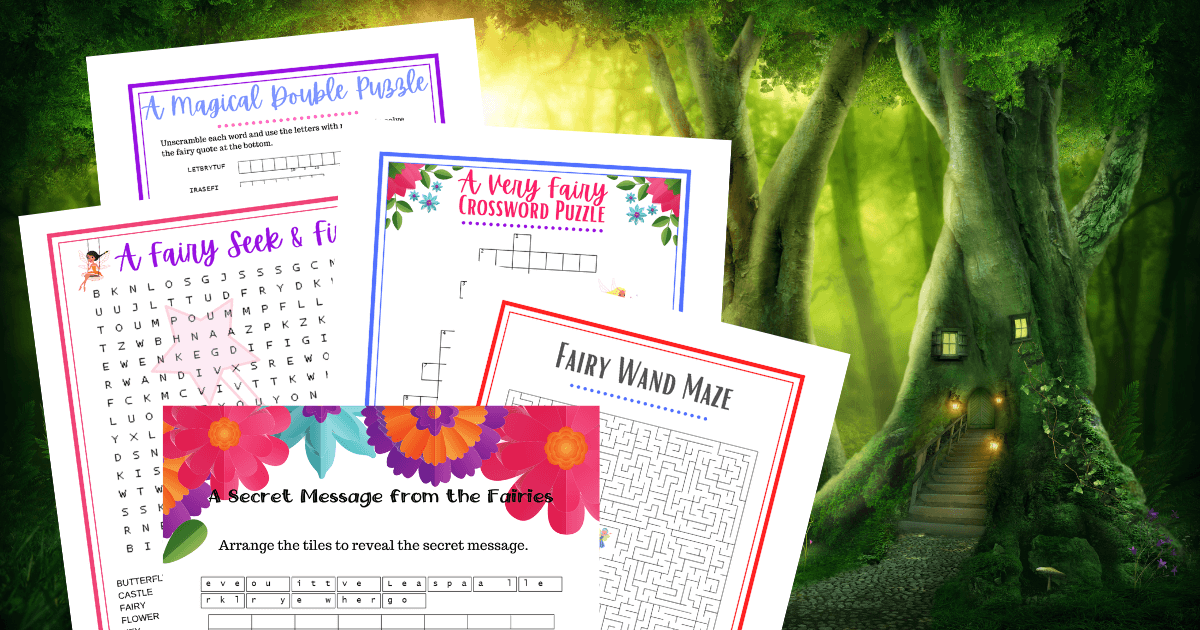 Free Kids Fairy Printable Puzzles | The TipToe Fairy