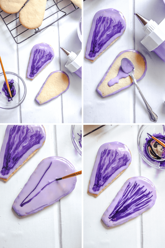 How to paint the sugar cookie petals. 