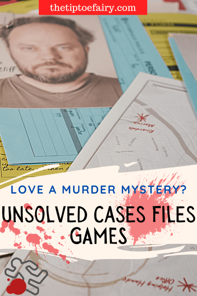 Title image for Unsolved Case Files with a pile of the murder file papers. 