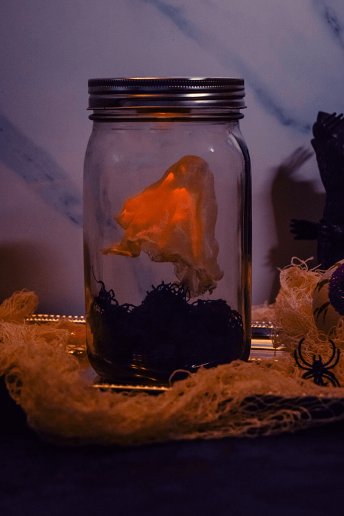 Glowing ghost in a jar
