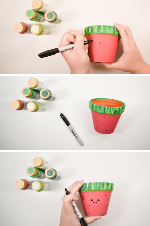 How to Paint a Watermelon Pot | The TipToe Fairy