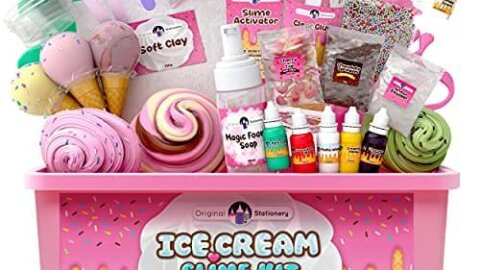 Image for Original Stationery Fluffy Slime Kit for Girls Everything in One Box to Make Ice Cream Slimes, Make Fluffy, Butter, Cloud & Foam Slimes!