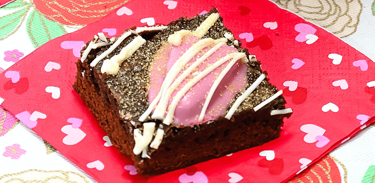Pink Heart Peanut Butter Cup Brownies