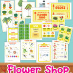 Preschool Pretend Play Plant Store Printable Bundle for Kids
