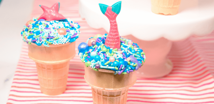 Mermaid Ice Cream Cone Cupcakes