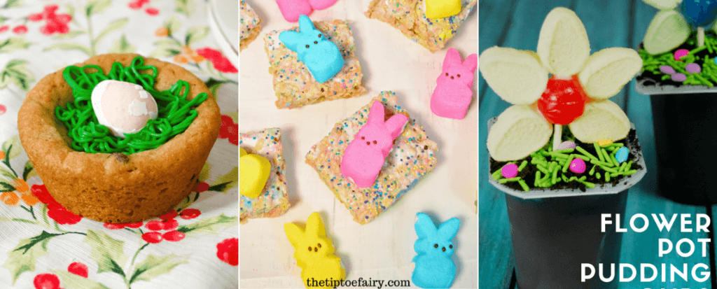 Collage images with different Easter treats