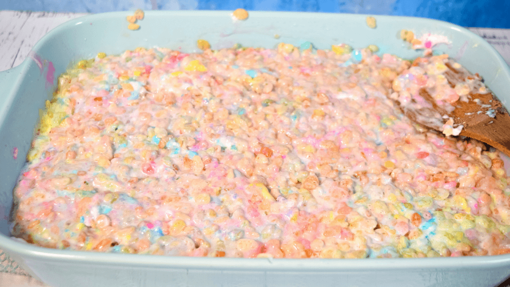 The Rice Krispies Treats all mixed up with Peeps