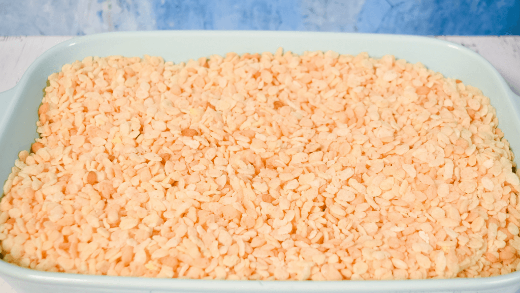 Rice Krispies over the bottom row of PEEPs.