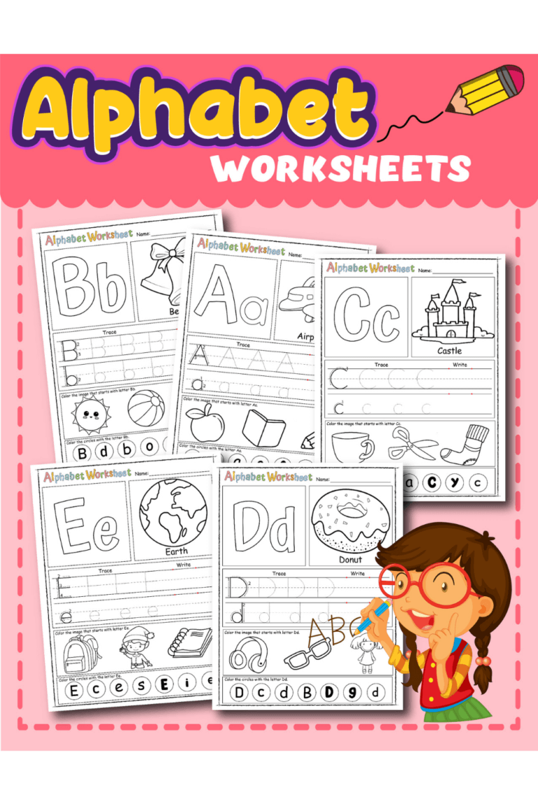 Free Printable Preschool Alphabet Worksheets | The TipToe Fairy
