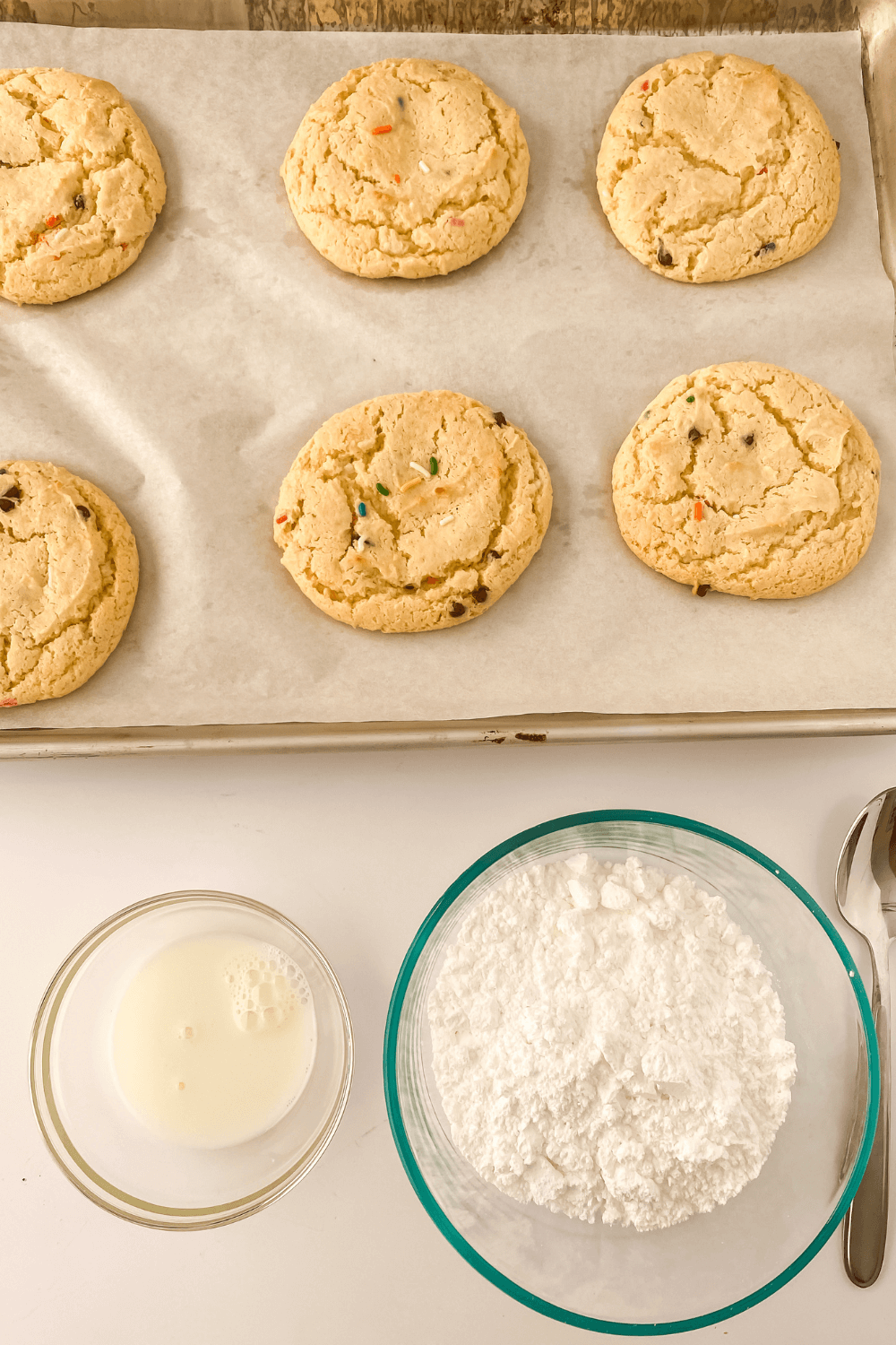 How to make Iced Funfetti Cake Mix Chocolate Chip Cookies The TipToe