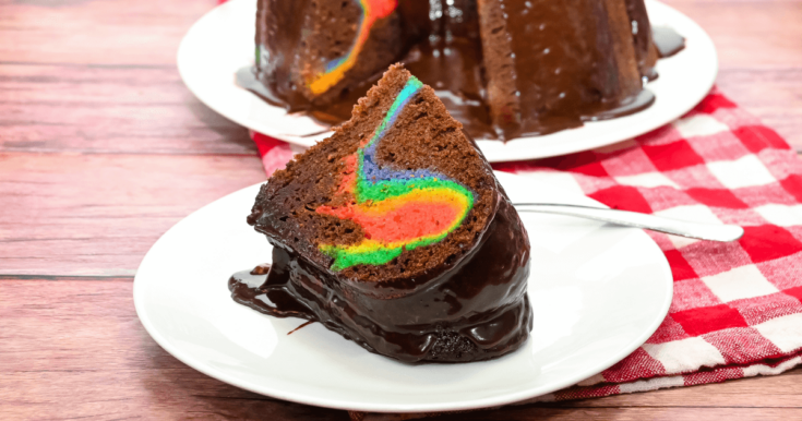 Hide a Rainbow in a Chocolate Bundt Cake