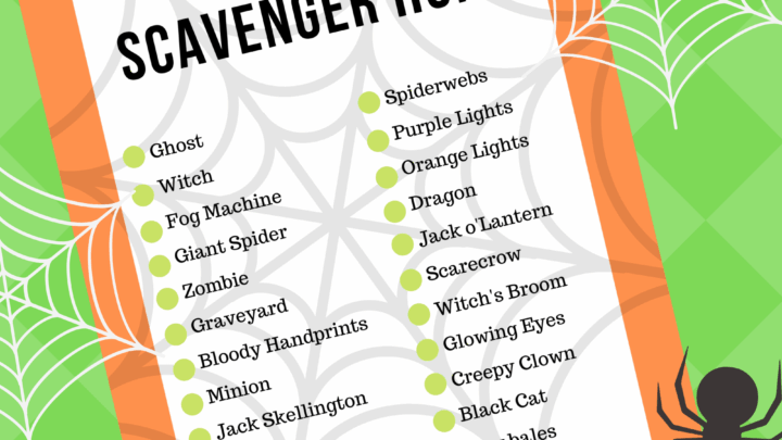 Image for Free Printable Neighborhood Halloween Scavenger Hunt
