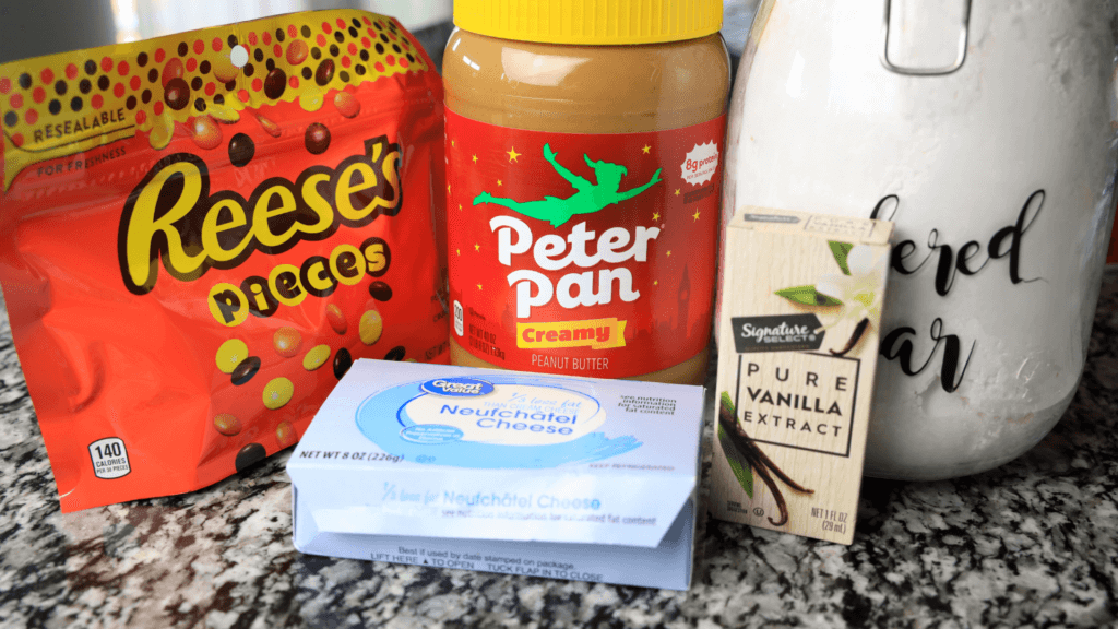 Ingredients to make the peanut butter cheese ball