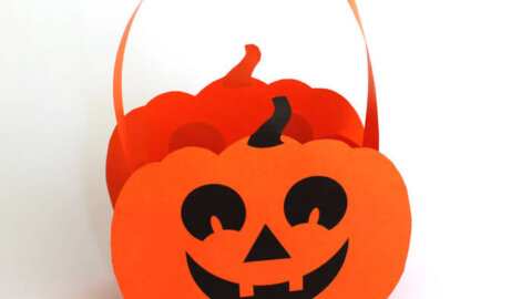 Image for Halloween Paper Pumpkin Basket Printable