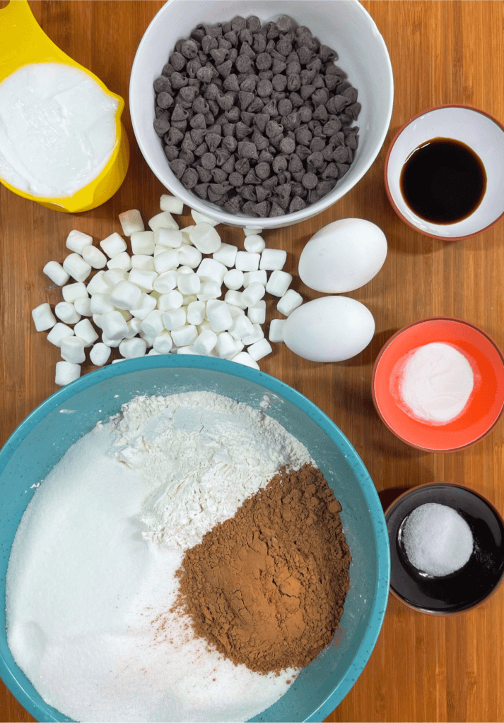 Ingredients to make the Chocolate Marshmallow Mummy Cookies