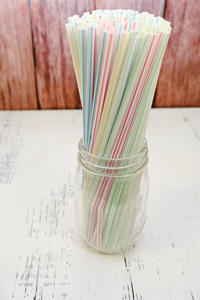 Bendy straws in a mason jar
