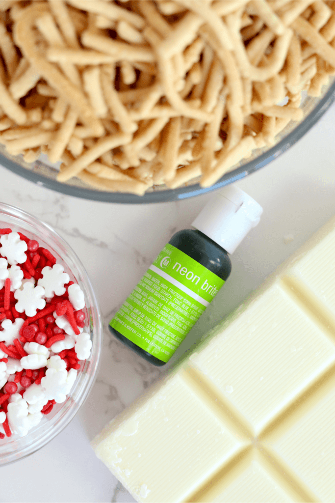 Ingredients to make Christmas Haystacks Cookies