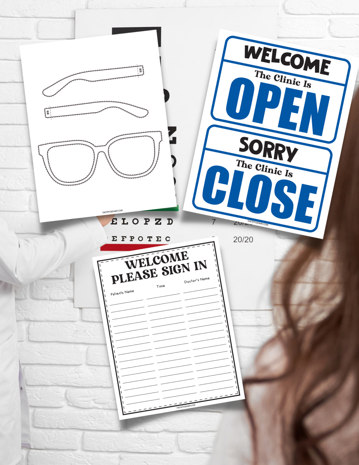 FREE Preschool Pretend Play Eye Doctor Printables Kit | The TipToe Fairy