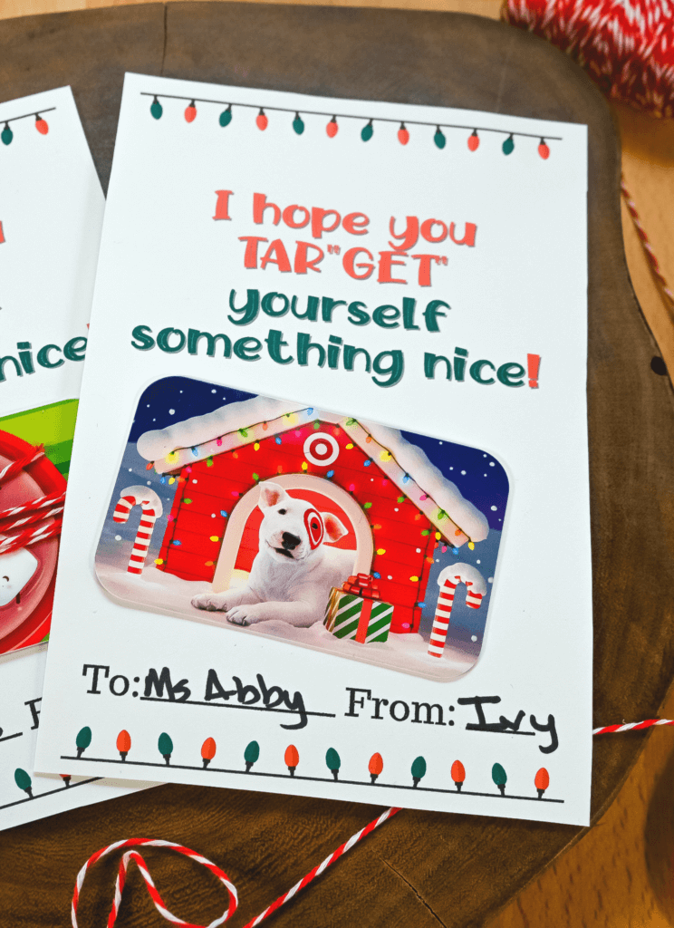 Close up of this free Target Gift card printable