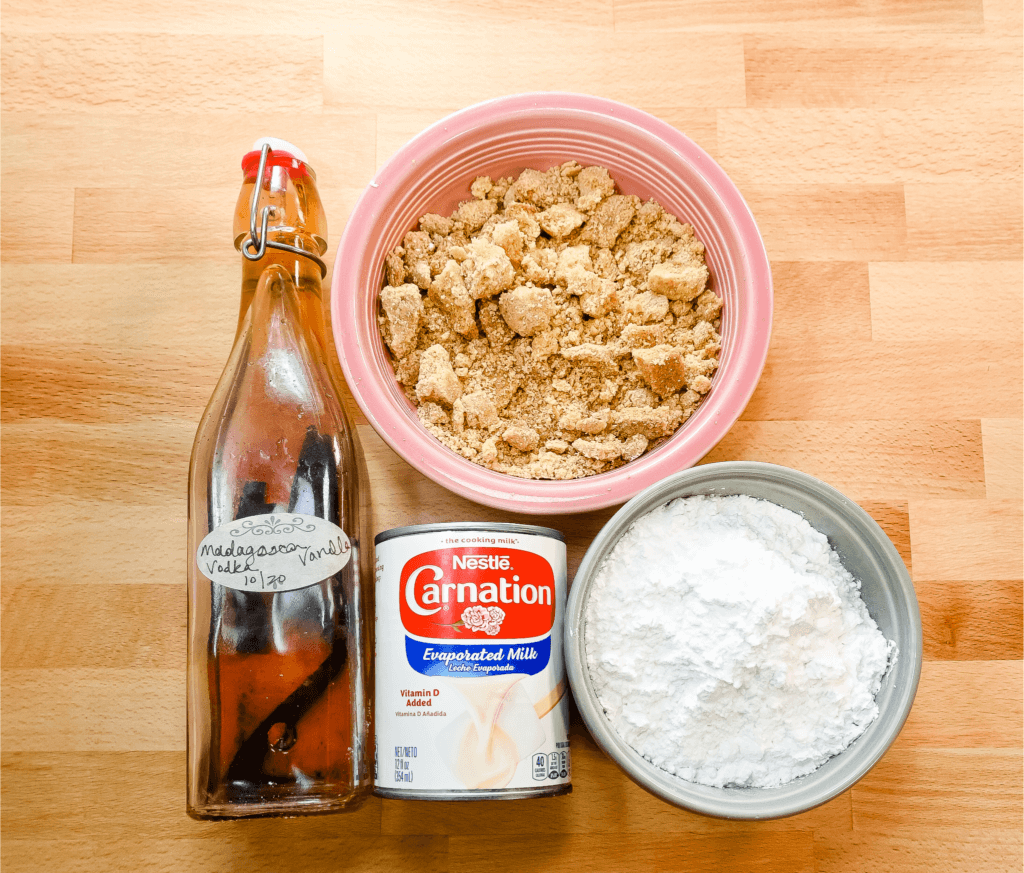 Ingredients to make Whipped Milk Ice Cream and Cornbread