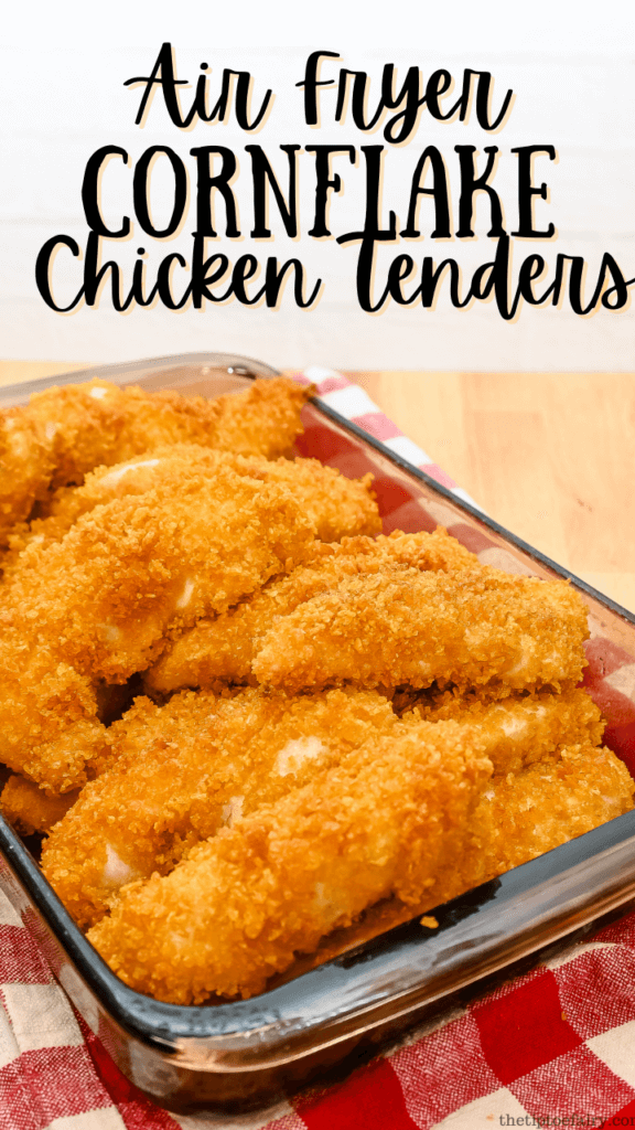 Title image for Air Fryer Cornflake Chicken Tenders. 