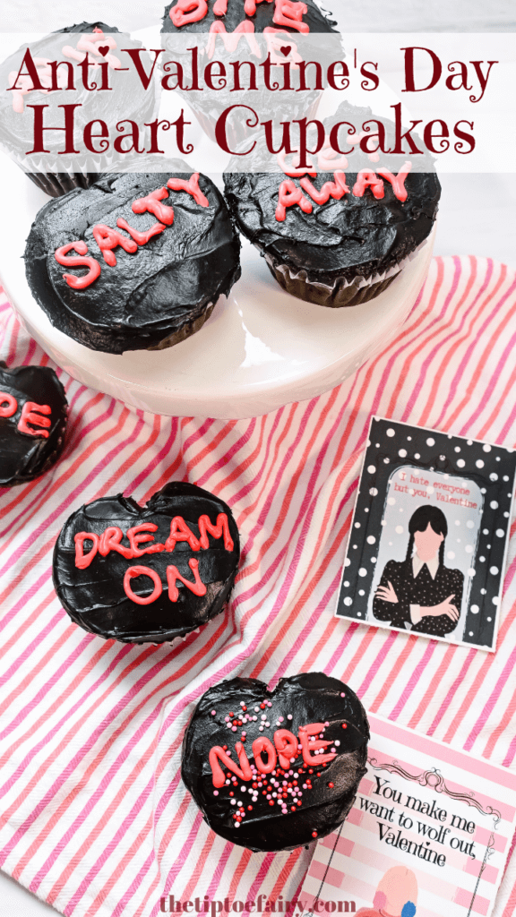 How to make Anti-Valentine's Day Heart Cupcakes | The TipToe Fairy