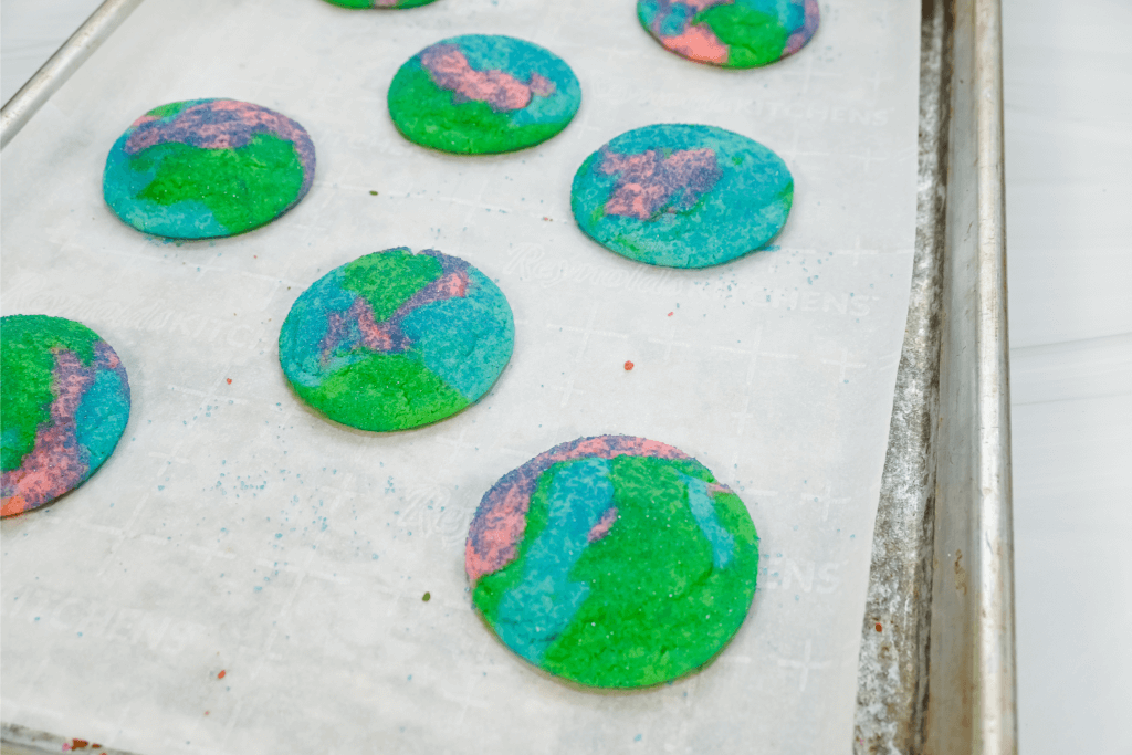 Finished Tie Dye Easter Cookies with Hershey Kisses