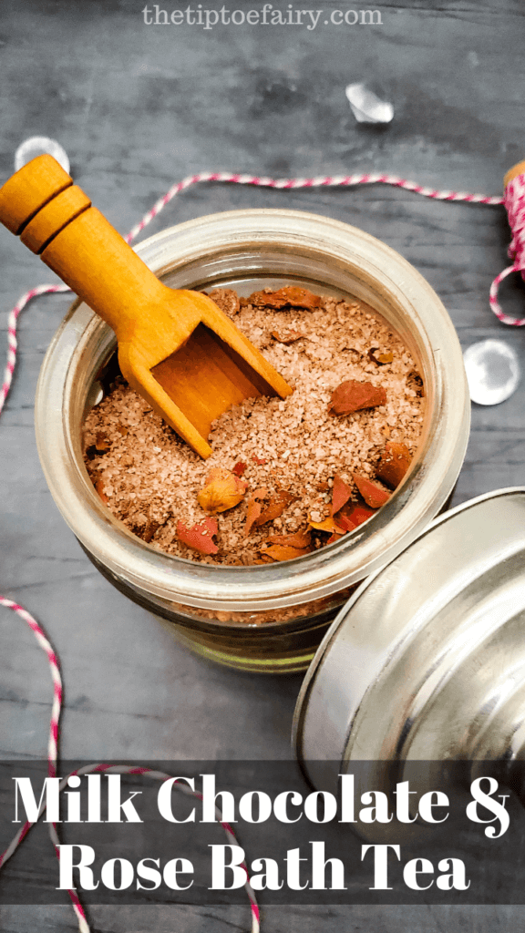 Title image to make Milk Chocolate and Rose Bath Tea