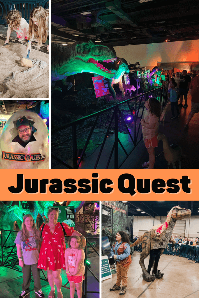 Title collage image of fun things to do at Jurassic Quest
