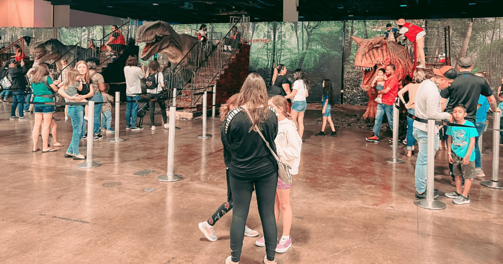 Ride a dinosaur at Jurassic Quest