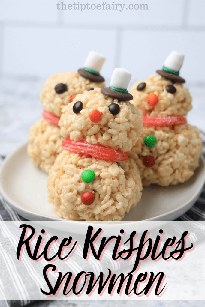 Title picture of the finished Snowman Rice Krispies Treats
