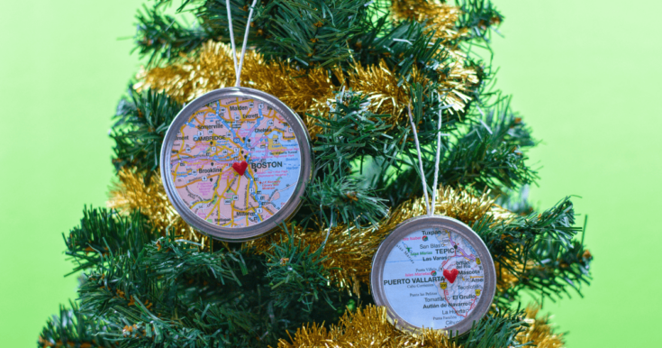 DIY Map Christmas Ornament