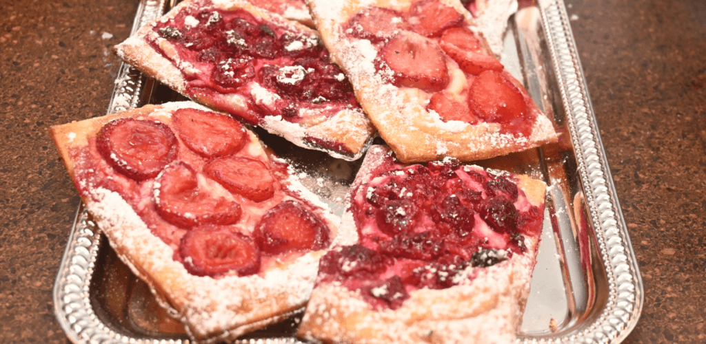 Glinda's Berry Bliss Tarts on a silver platter.